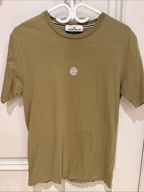 Stone Island Olive Compass Patch Short-Sleeve Tee